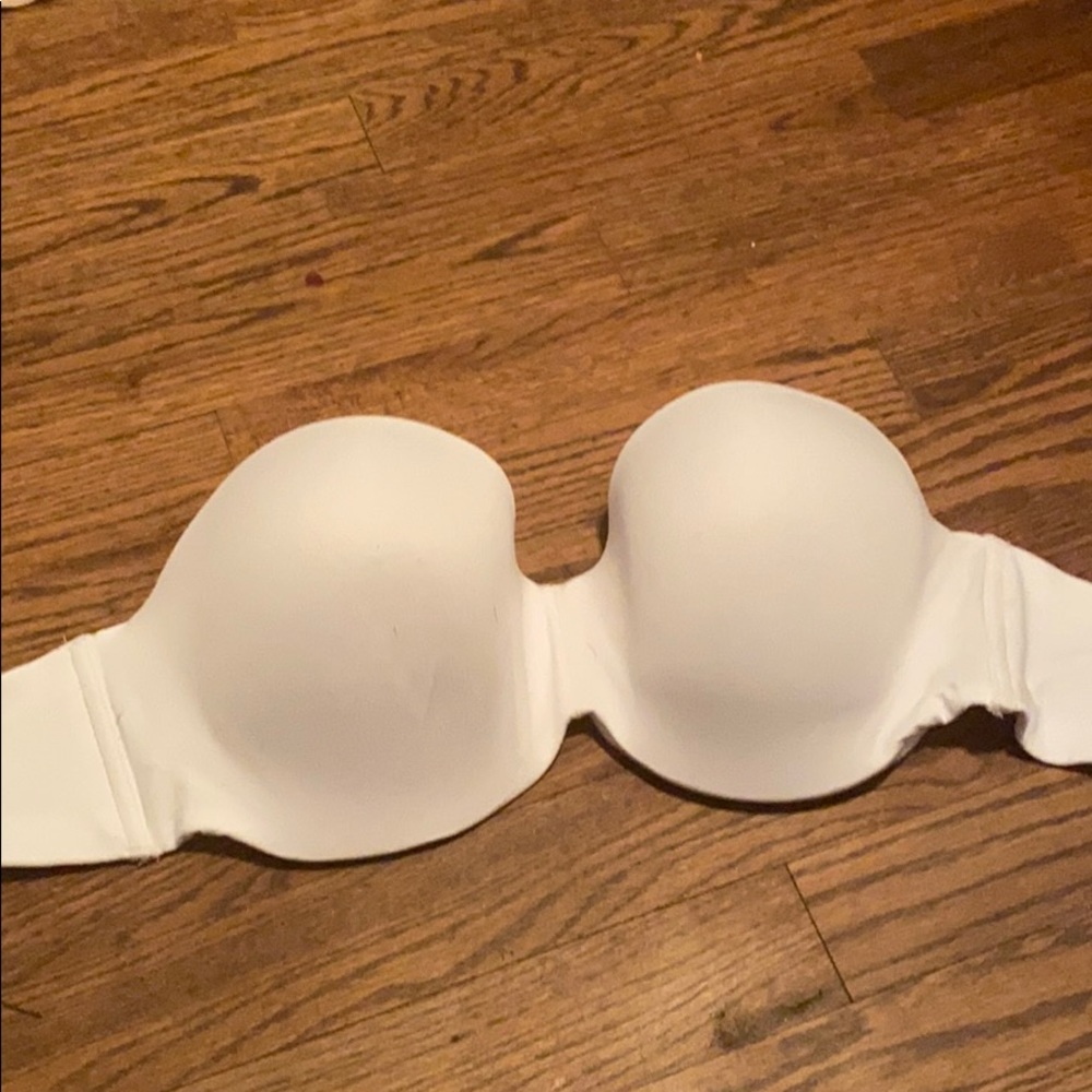 White strapless with wire support